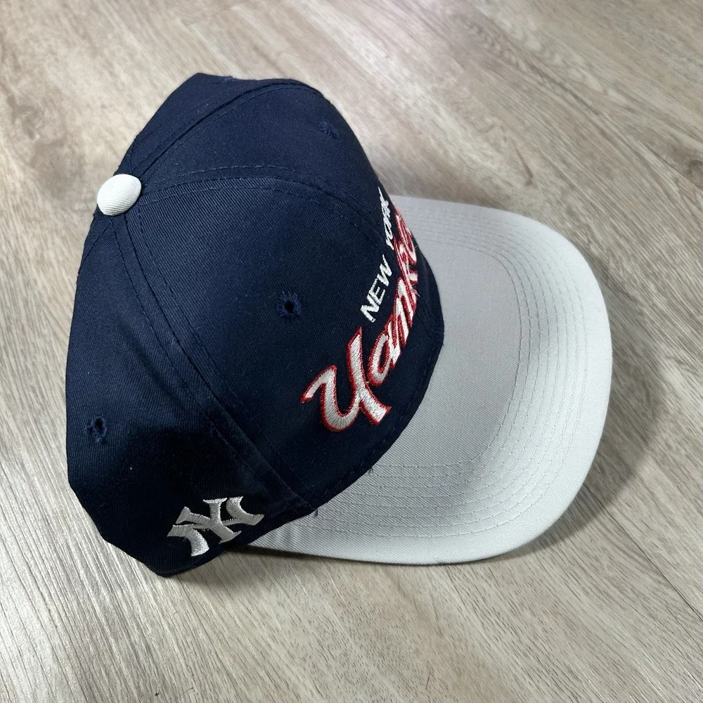 VTG‎ Sports Specialties New York Yankees Script Snapback Hat MLB Blue Cap